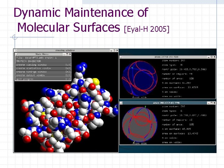 Dynamic Maintenance of Molecular Surfaces [Eyal-H 2005] 