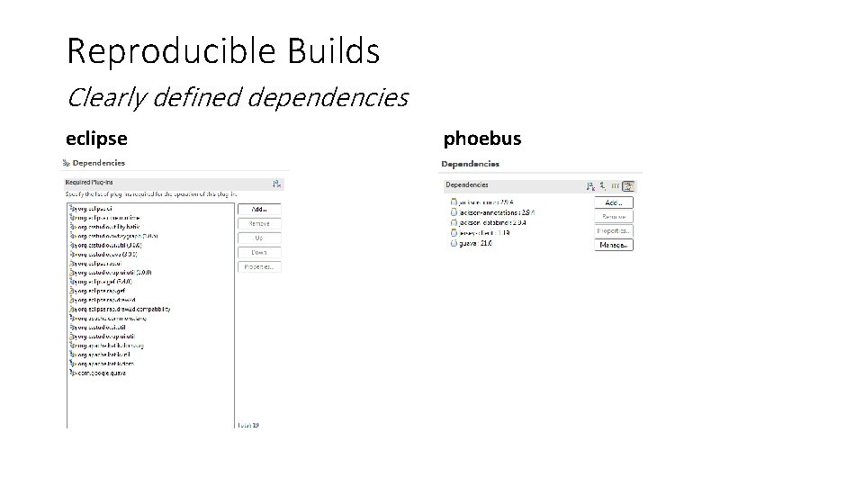 Reproducible Builds Clearly defined dependencies eclipse phoebus 