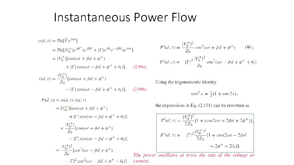 Instantaneous Power Flow 