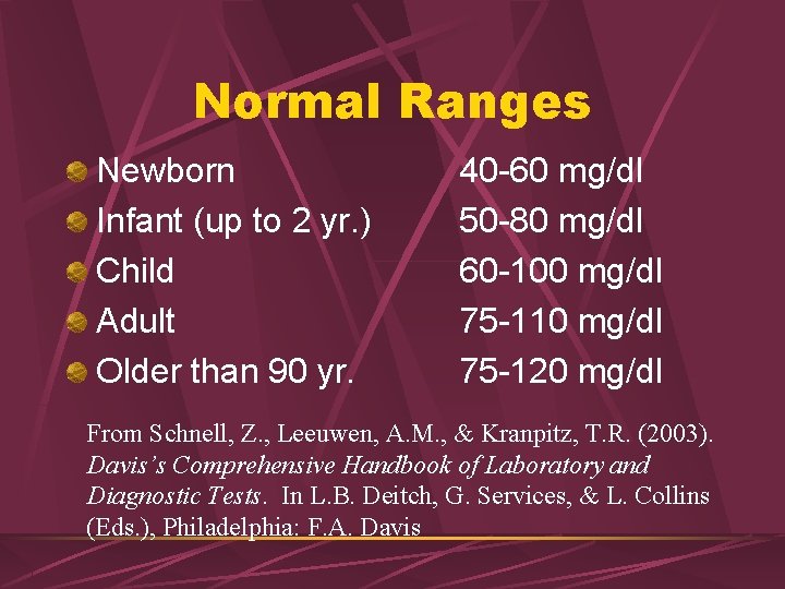 Normal Ranges Newborn Infant (up to 2 yr. ) Child Adult Older than 90