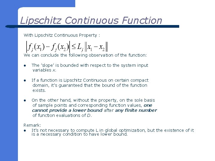 Lipschitz Continuous Function With Lipschitz Continuous Property : We can conclude the following observation