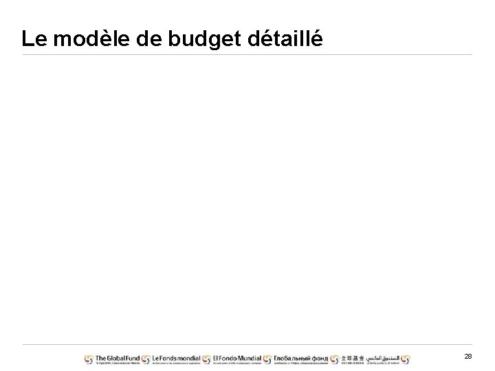 Le modèle de budget détaillé 28 