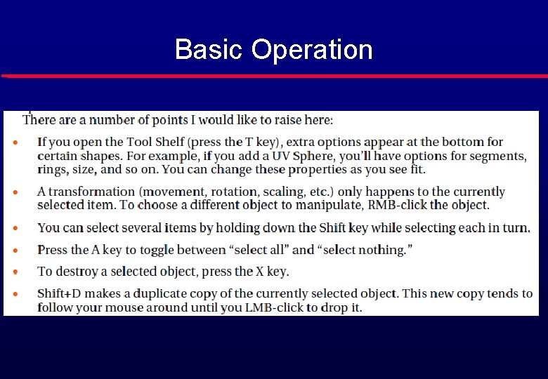 Basic Operation 