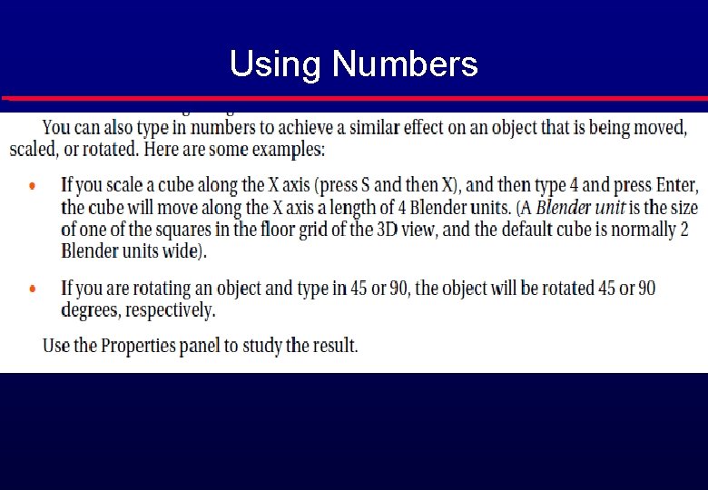 Using Numbers 