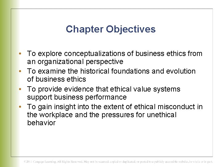 CHAPTER 1 The Importance of Business Ethics Chapter