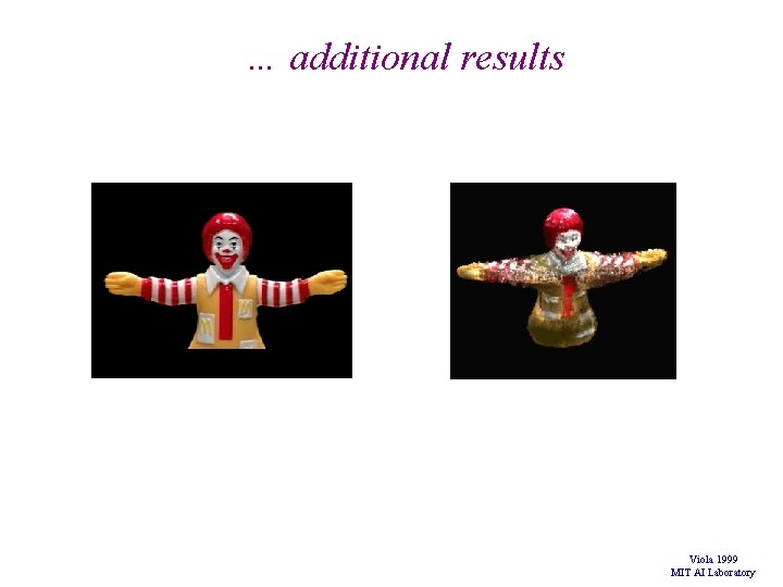 … additional results Viola 1999 MIT AI Laboratory … additional results Viola 1999 MIT AI Laboratory