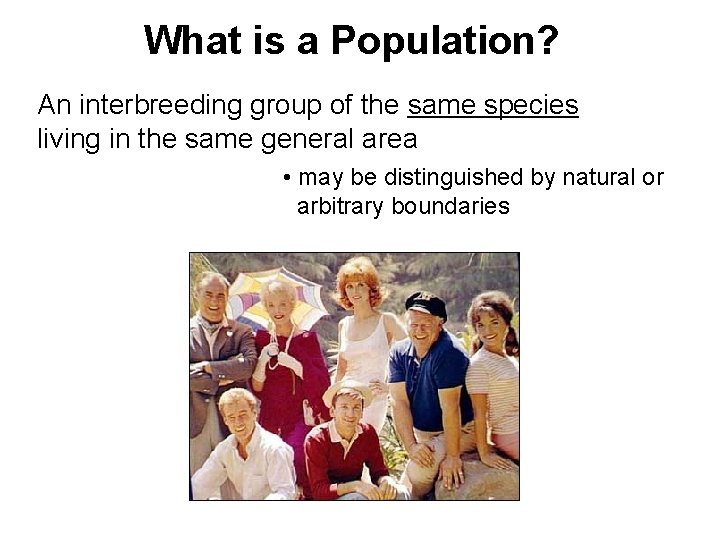 What is a Population? An interbreeding group of the same species living in the