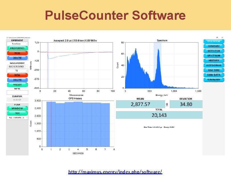 Pulse. Counter Software http: //maximus. energy/index. php/software/ 