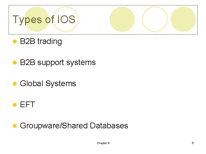 Types of IOS l B 2 B trading l B 2 B support systems Types of IOS l B 2 B trading l B 2 B support systems