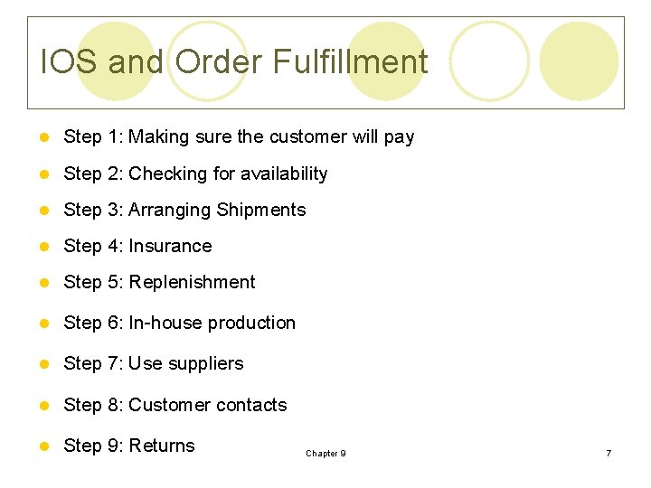 IOS and Order Fulfillment l Step 1: Making sure the customer will pay l IOS and Order Fulfillment l Step 1: Making sure the customer will pay l
