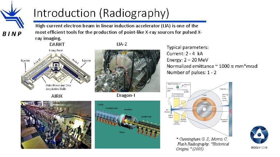 Introduction (Radiography) BINP High-current electron beam in linear induction accelerator (LIA) is one of