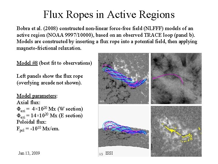 Flux Ropes in Active Regions Bobra et al. (2008) constructed non-linear force-free field (NLFFF)