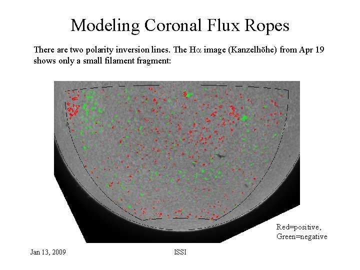 Modeling Coronal Flux Ropes There are two polarity inversion lines. The H image (Kanzelhöhe)