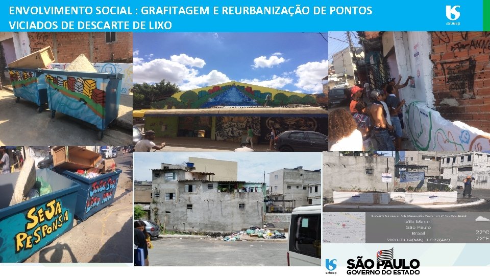 ENVOLVIMENTO SOCIAL : GRAFITAGEM E REURBANIZAÇÃO DE PONTOS VICIADOS DE DESCARTE DE LIXO 