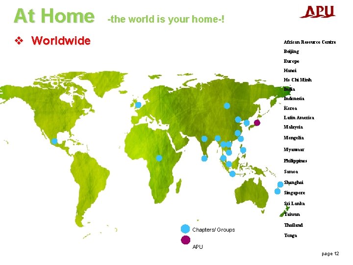 At Home -the world is your home-! v Worldwide African Resource Centre Beijing Europe