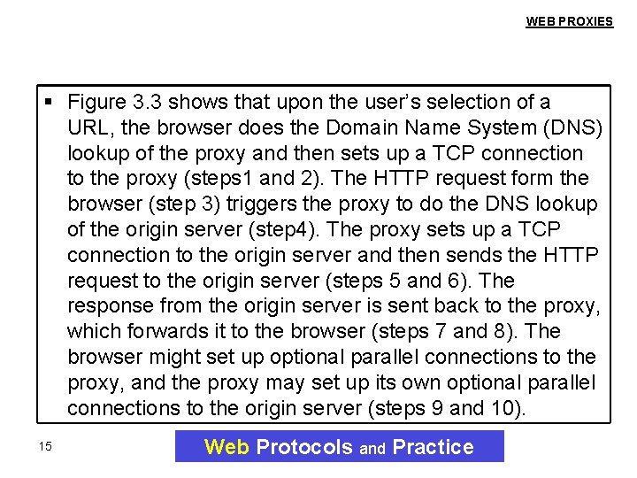 WEB PROXIES Figure 3. 3 shows that upon the user’s selection of a URL,