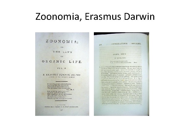 Zoonomia, Erasmus Darwin 