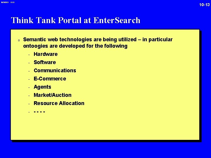 5/25/2021 19: 21 10 -13 Think Tank Portal at Enter. Search 0 Semantic web