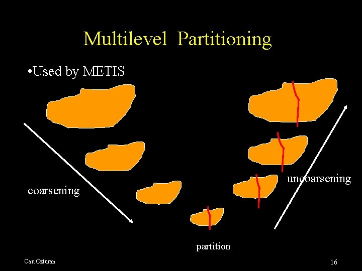 Multilevel Partitioning • Used by METIS uncoarsening partition Can Özturan 16 