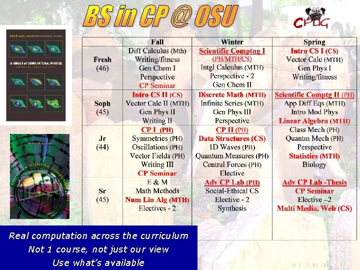 Real computation across the curriculum Not 1 course, not just our view Use what’s