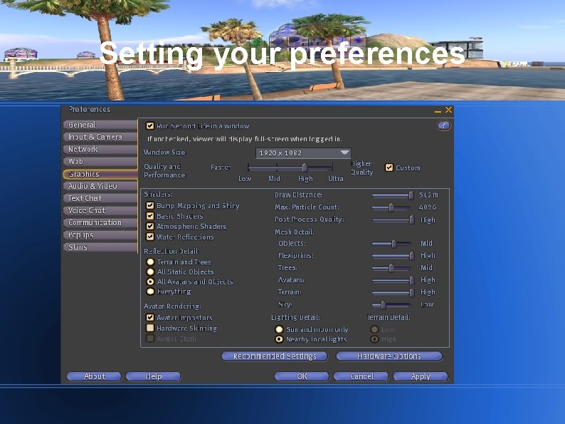 Setting your preferences 