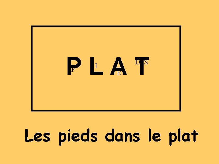 PLAT P I D S E Les pieds dans le plat 