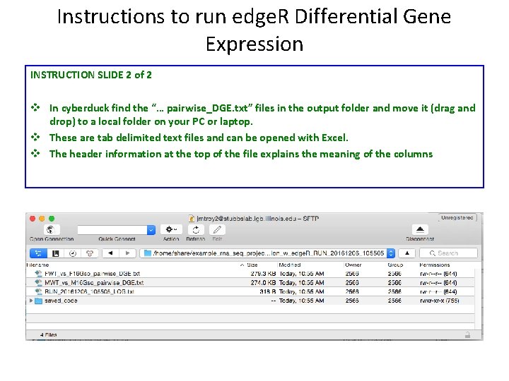 Instructions to run edge. R Differential Gene Expression INSTRUCTION SLIDE 2 of 2 v