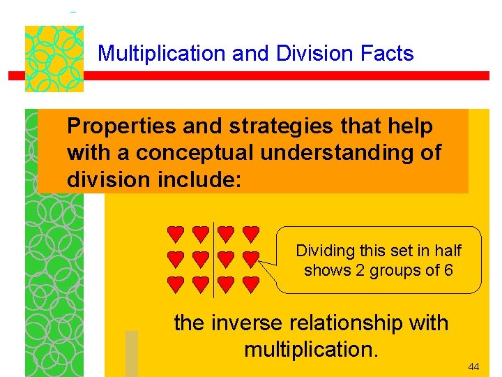 Multiplication and Division Facts Properties and strategies that help with a conceptual understanding of