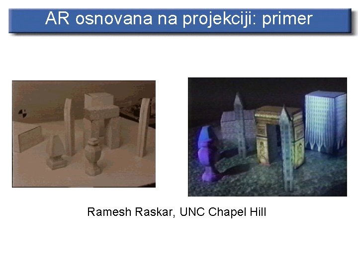 AR osnovana na projekciji: primer Ramesh Raskar, UNC Chapel Hill 