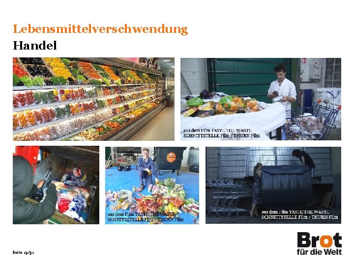 Lebensmittelverschwendung Handel Seite 15/31 