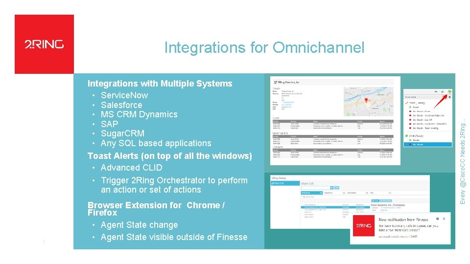 Integrations for Omnichannel 7 Browser Extension for Chrome / Firefox • Agent State change