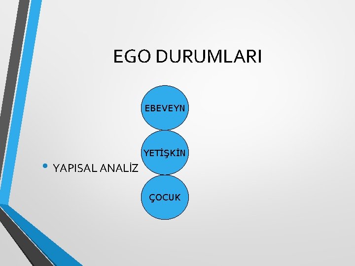 EGO DURUMLARI EBEVEYN • YAPISAL ANALİZ YETİŞKİN ÇOCUK 