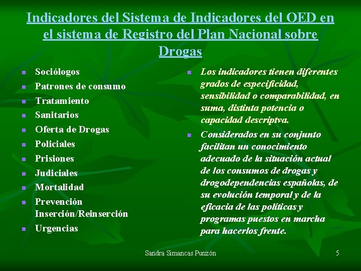 Indicadores del Sistema de Indicadores del OED en el sistema de Registro del Plan