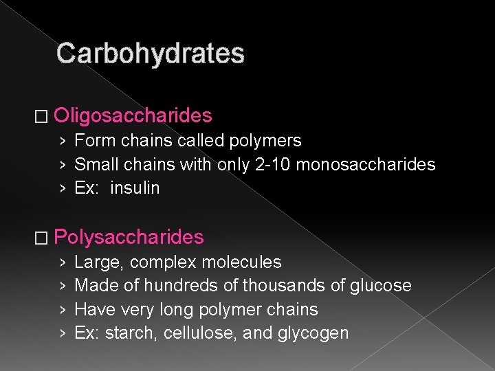 Carbohydrates � Oligosaccharides › Form chains called polymers › Small chains with only 2