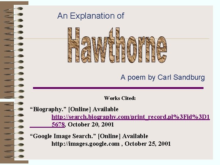 An Explanation of A poem by Carl Sandburg