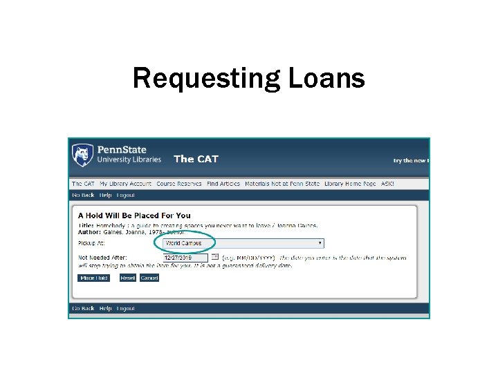 Requesting Loans 