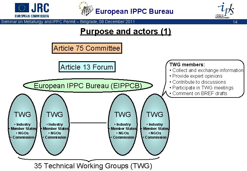 European IPPC Bureau Seminar on Metallurgy and IPPC Permit – Belgrade, 08 December 2011