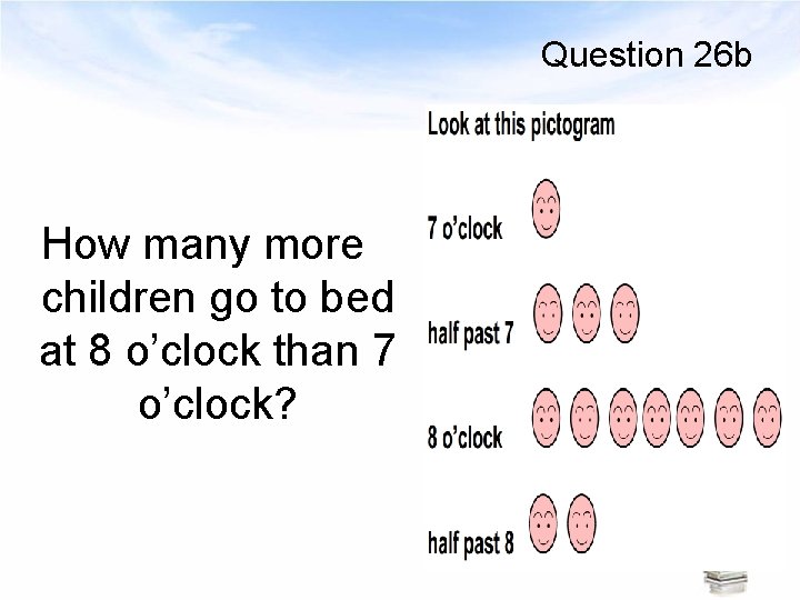 Question 26 b How many more children go to bed at 8 o’clock than