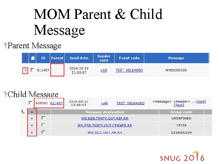 MOM Parent & Child Message Parent Message Child Message 