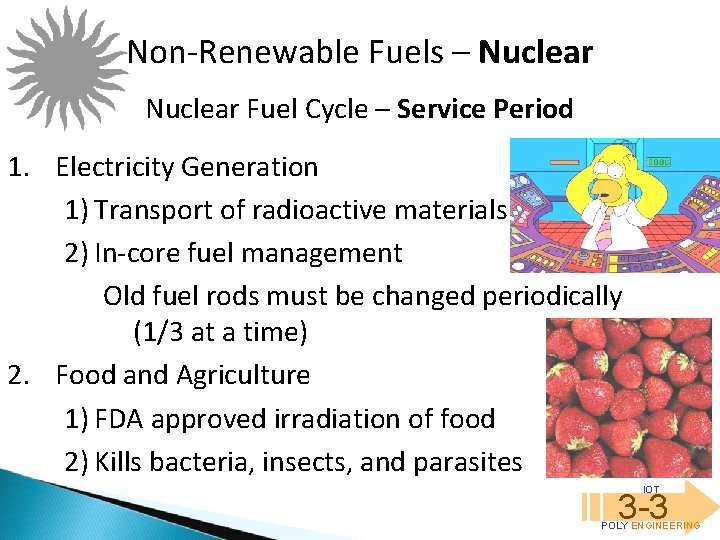 Non-Renewable Fuels – Nuclear Fuel Cycle – Service Period 1. Electricity Generation 1) Transport