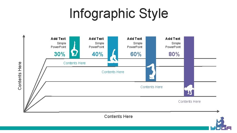 Contents Here Infographic Style Add Text Simple Power. Point 30% 40% 60% 80% Contents