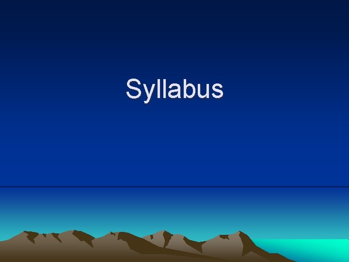 Syllabus 