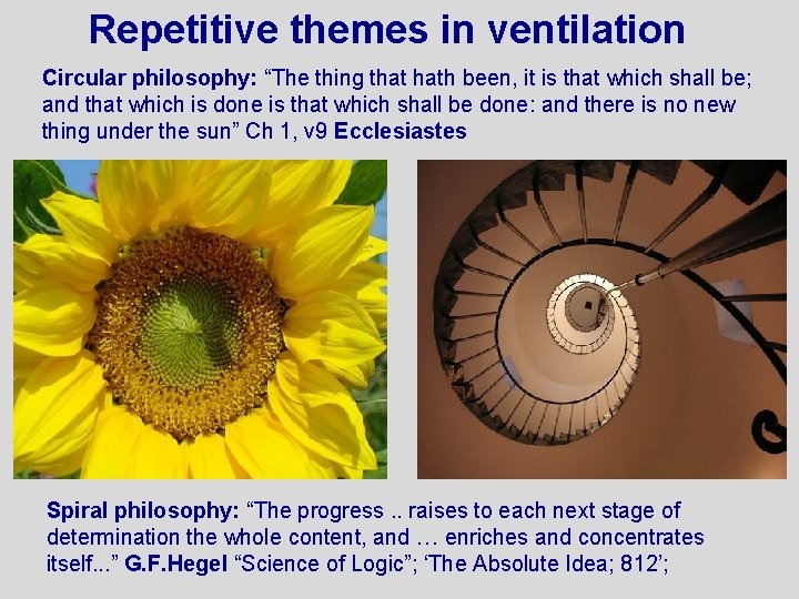 Repetitive themes in ventilation Circular philosophy: “The thing that hath been, it is that