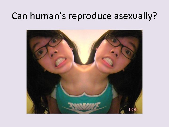 Can human’s reproduce asexually? 