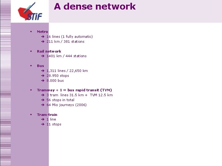 A dense network w Metro è 16 lines (1 fully automatic) è 211 km