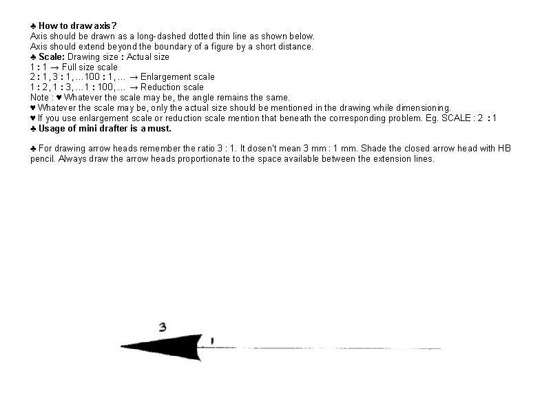 ♣ How to draw axis? Axis should be drawn as a long-dashed dotted thin