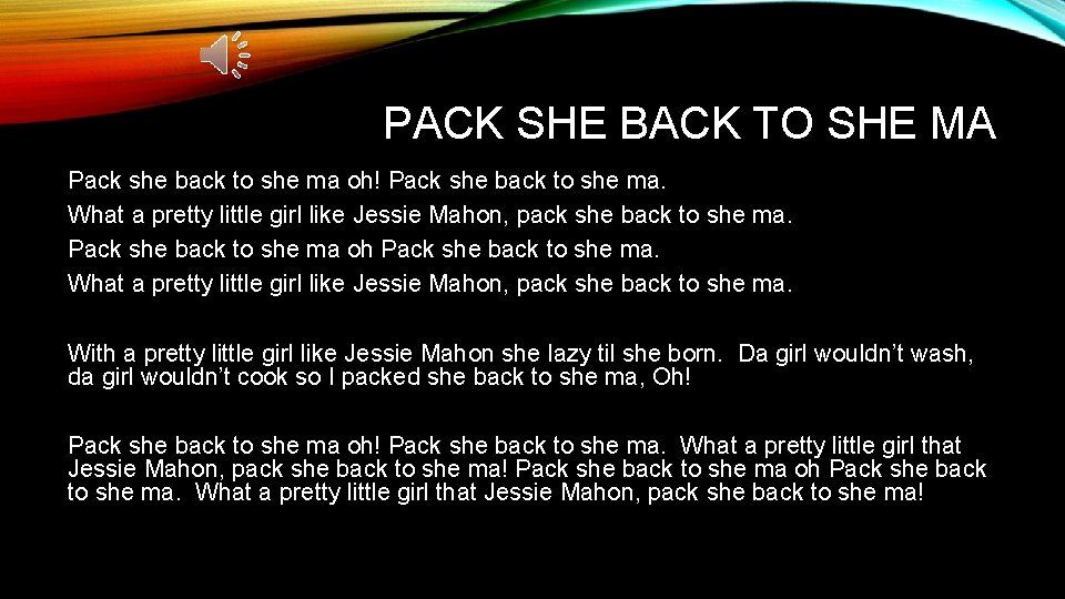 PACK SHE BACK TO SHE MA Pack she back to she ma oh! Pack