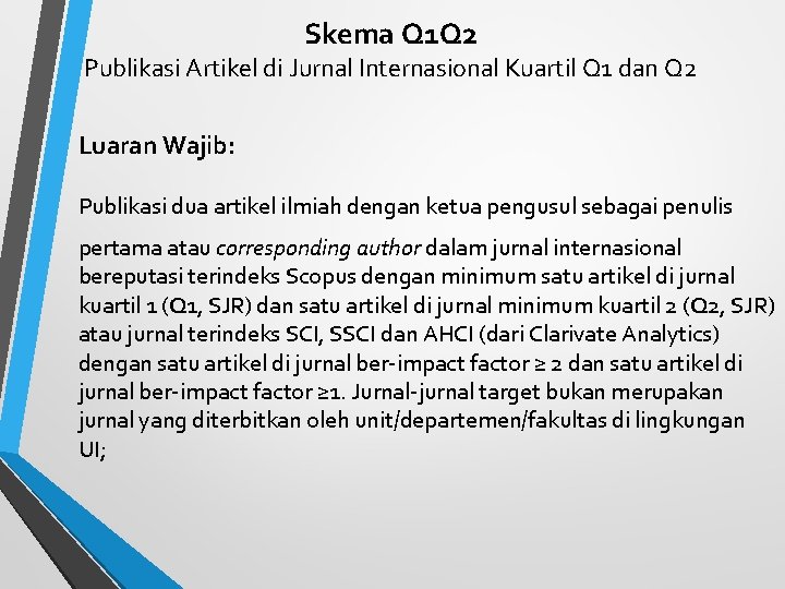 Skema Q 1 Q 2 Publikasi Artikel di Jurnal Internasional Kuartil Q 1 dan