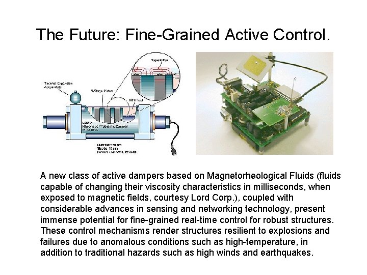 The Future: Fine-Grained Active Control. A new class of active dampers based on Magnetorheological