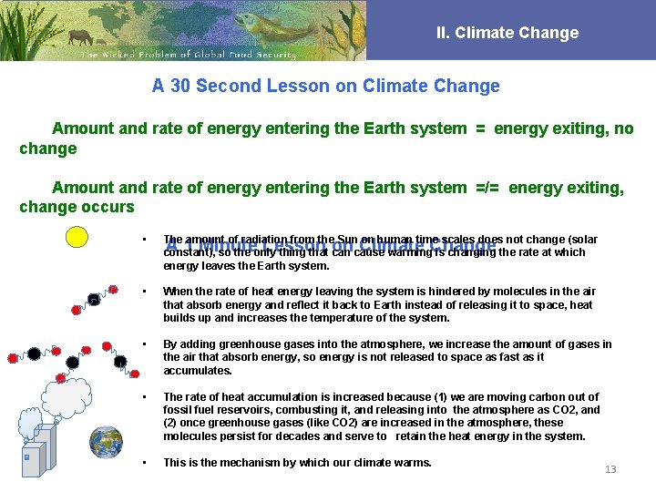 II. Climate Change A 30 Second Lesson on Climate Change Amount and rate of